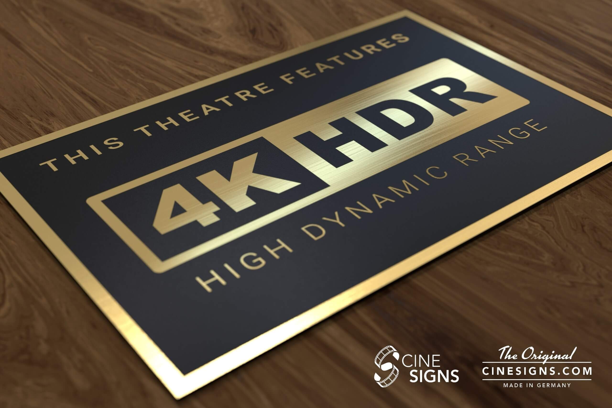 4K HDR Sign by CineSigns — angled view from the left