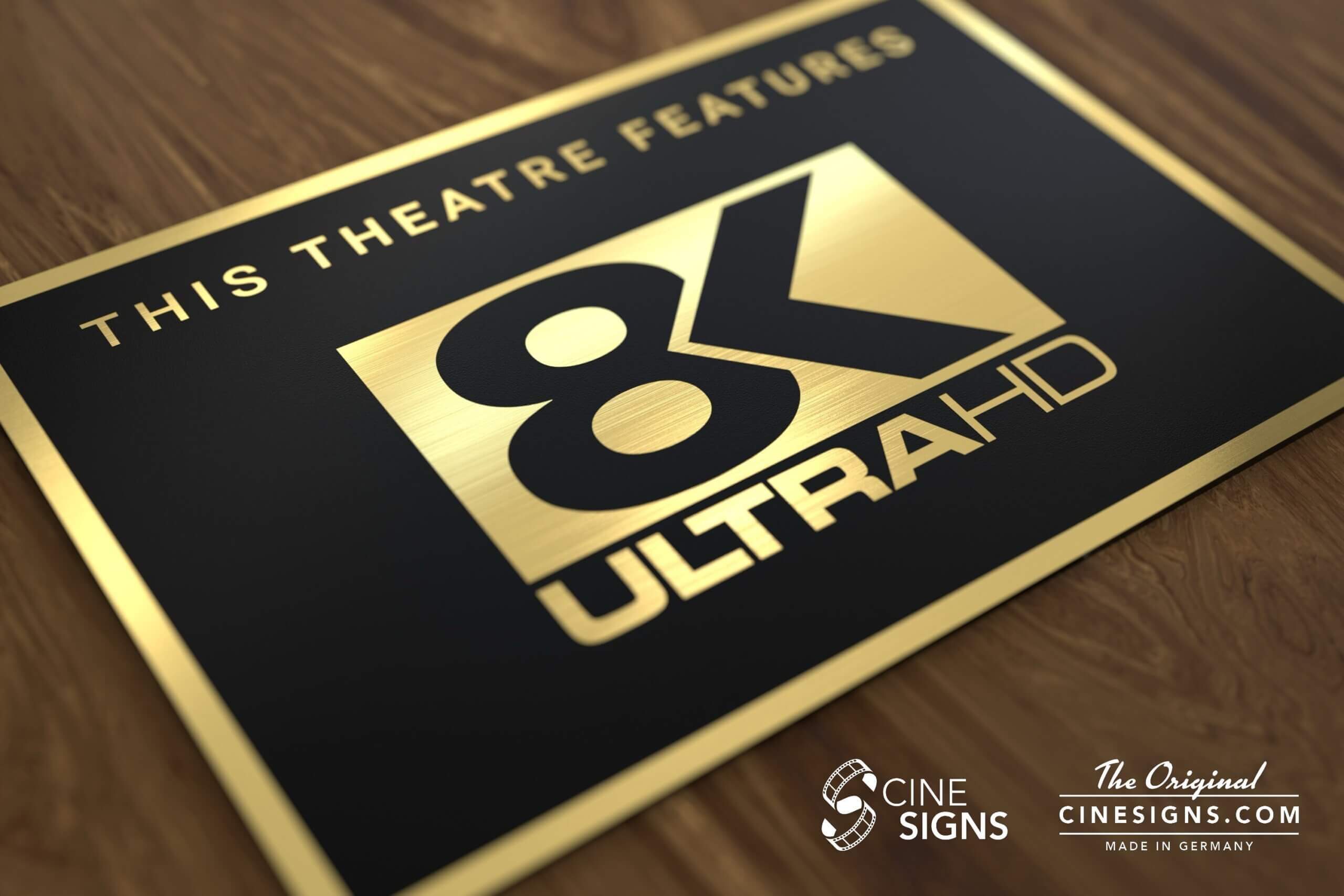 8K ULTRA HD Sign by CineSigns — angled view from the right