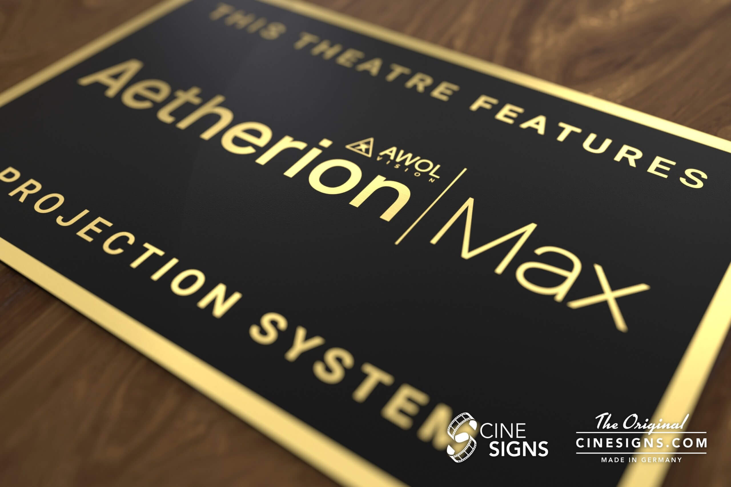 Aetherion Max Sign by CineSigns — angled view from the right