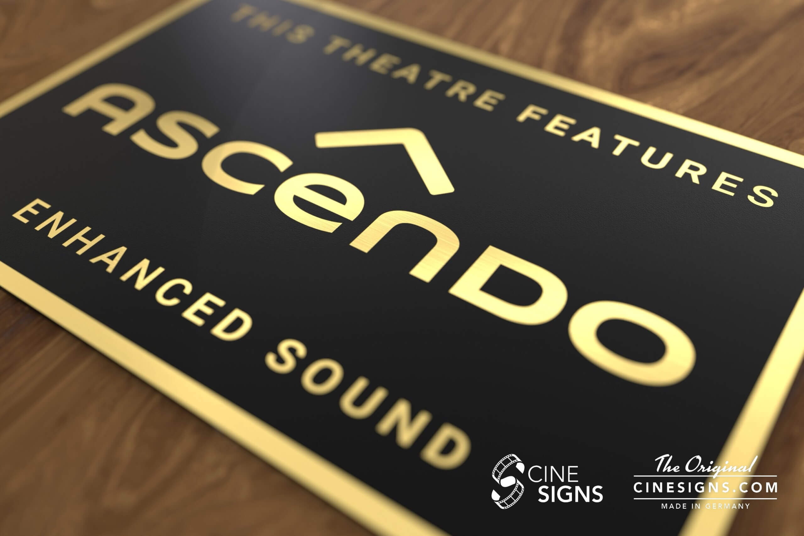 Ascendo Sign by CineSigns — angled view from the left