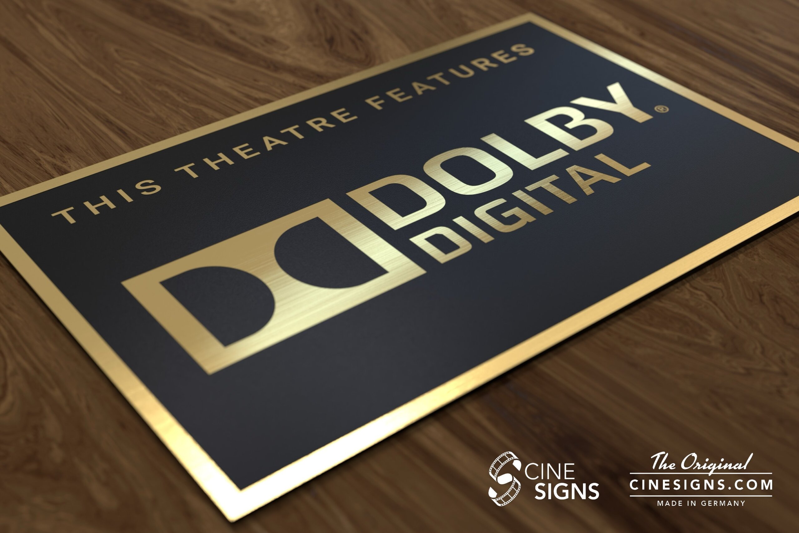 Dolby Digital Sign by CineSigns — angled view from the left