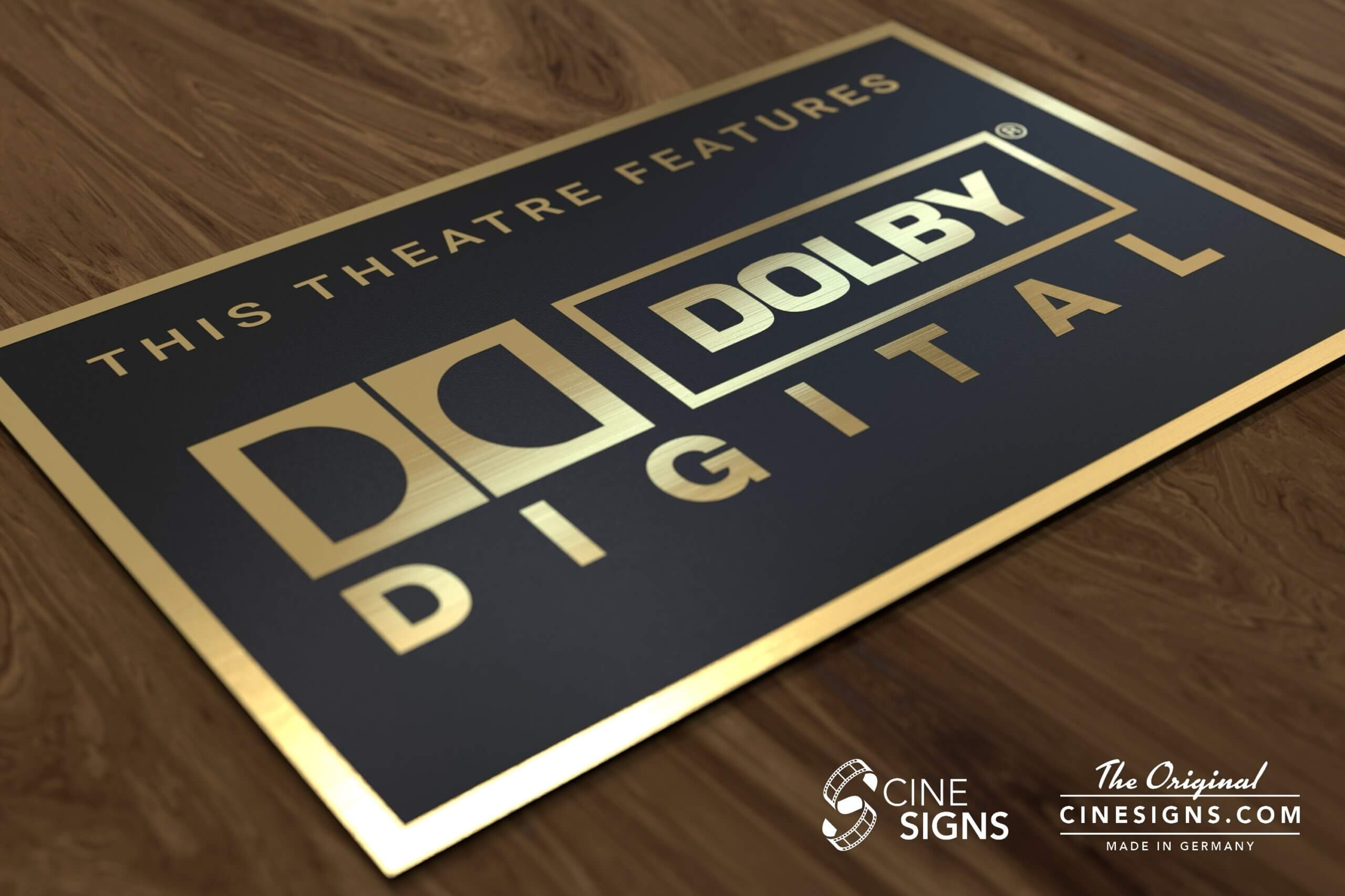 Dolby Digital Legacy Sign by CineSigns — angled view from the left