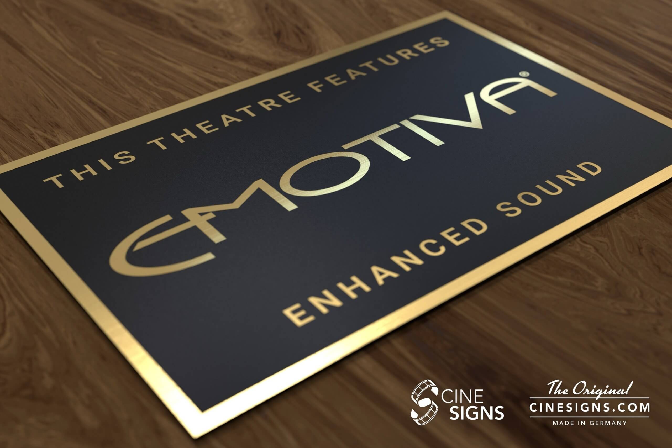 Emotiva Sign by CineSigns — angled view from the left