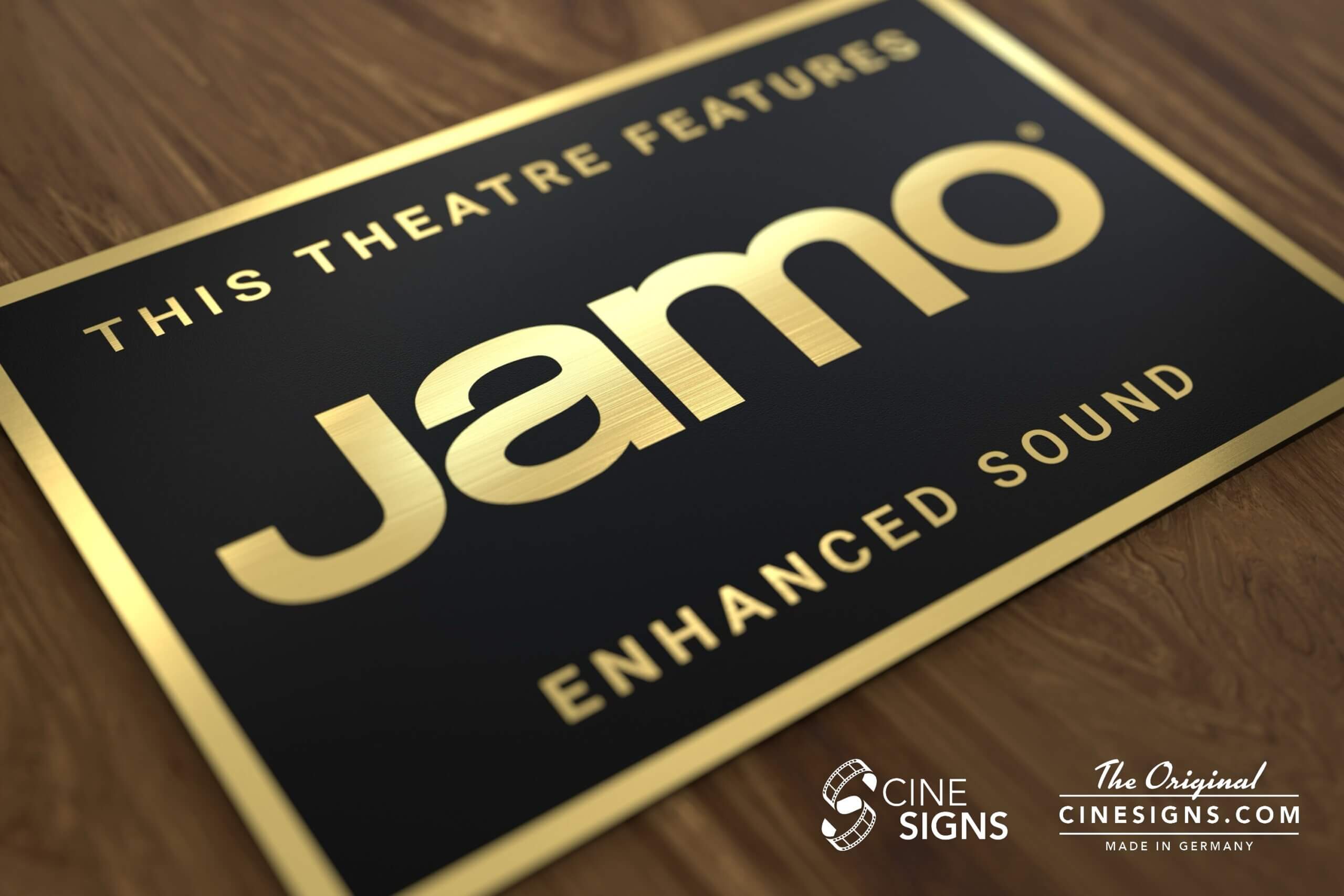 Jamo Sign by CineSigns — angled view from the left