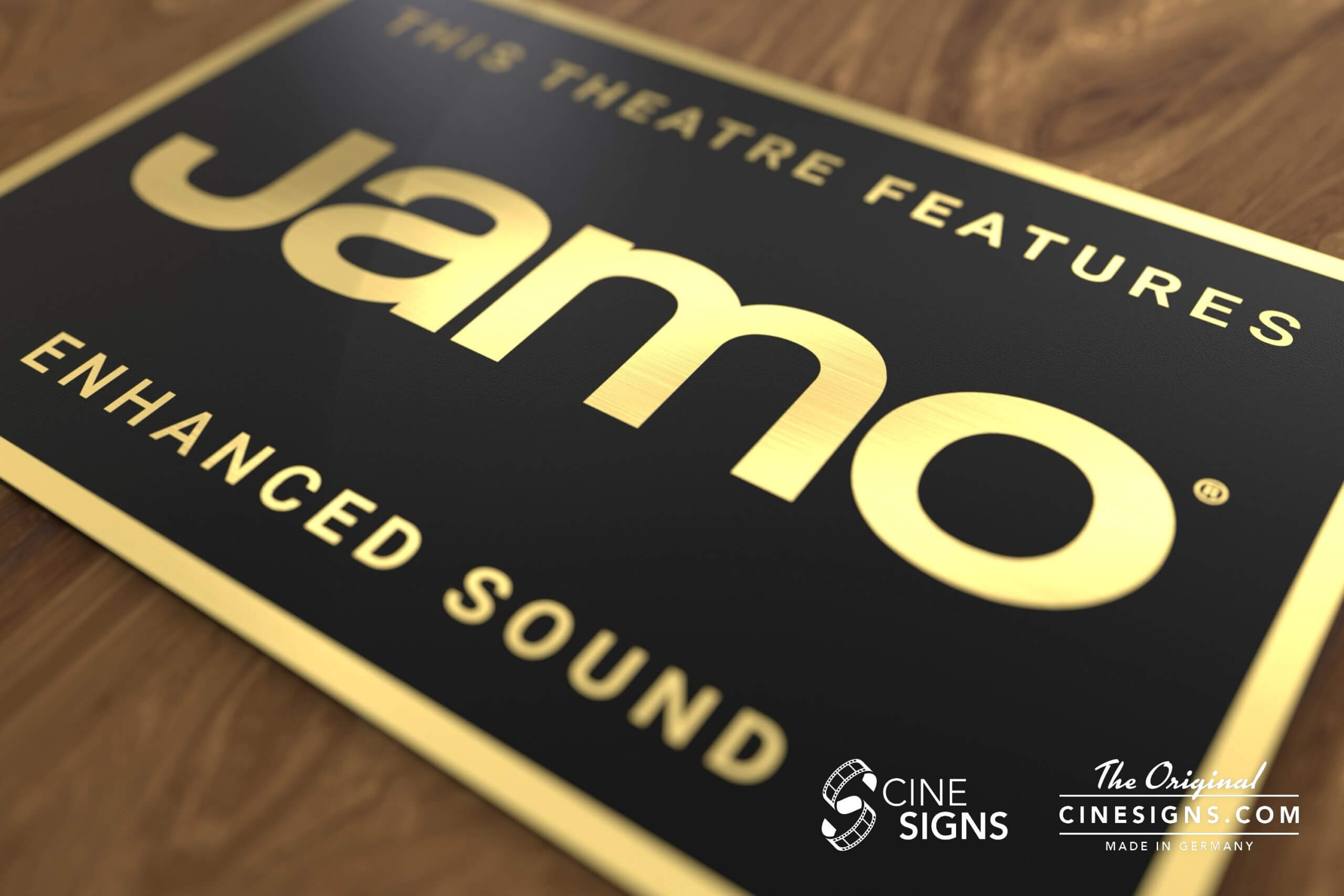 Jamo Sign by CineSigns — angled view from the right