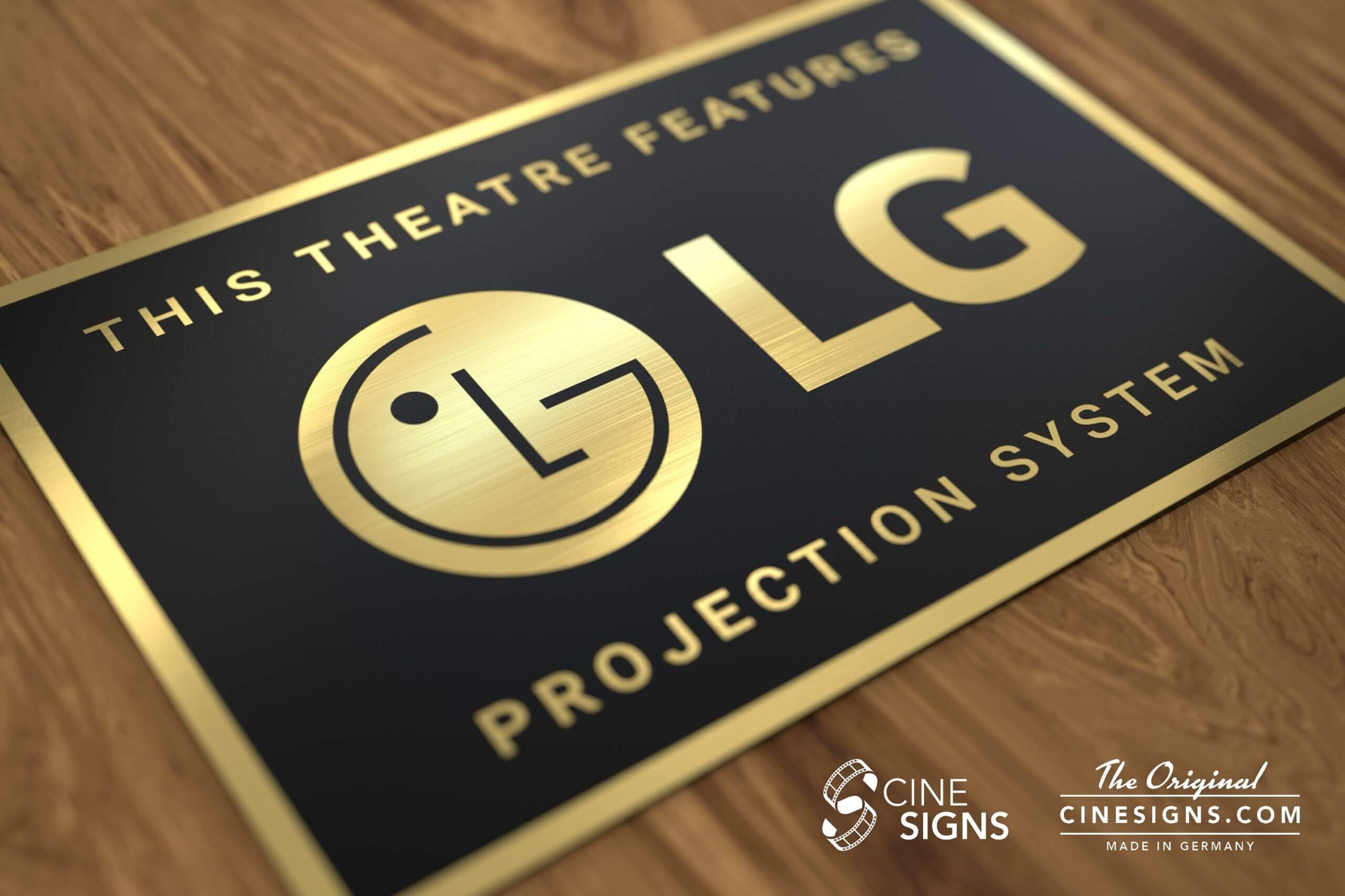 LG Sign by CineSigns — angled view from the right
