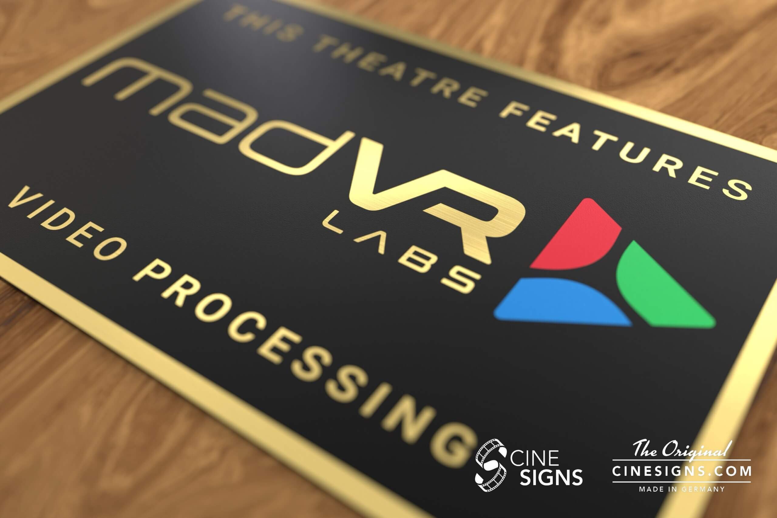 Mad VR Sign by CineSigns — angled view from the left