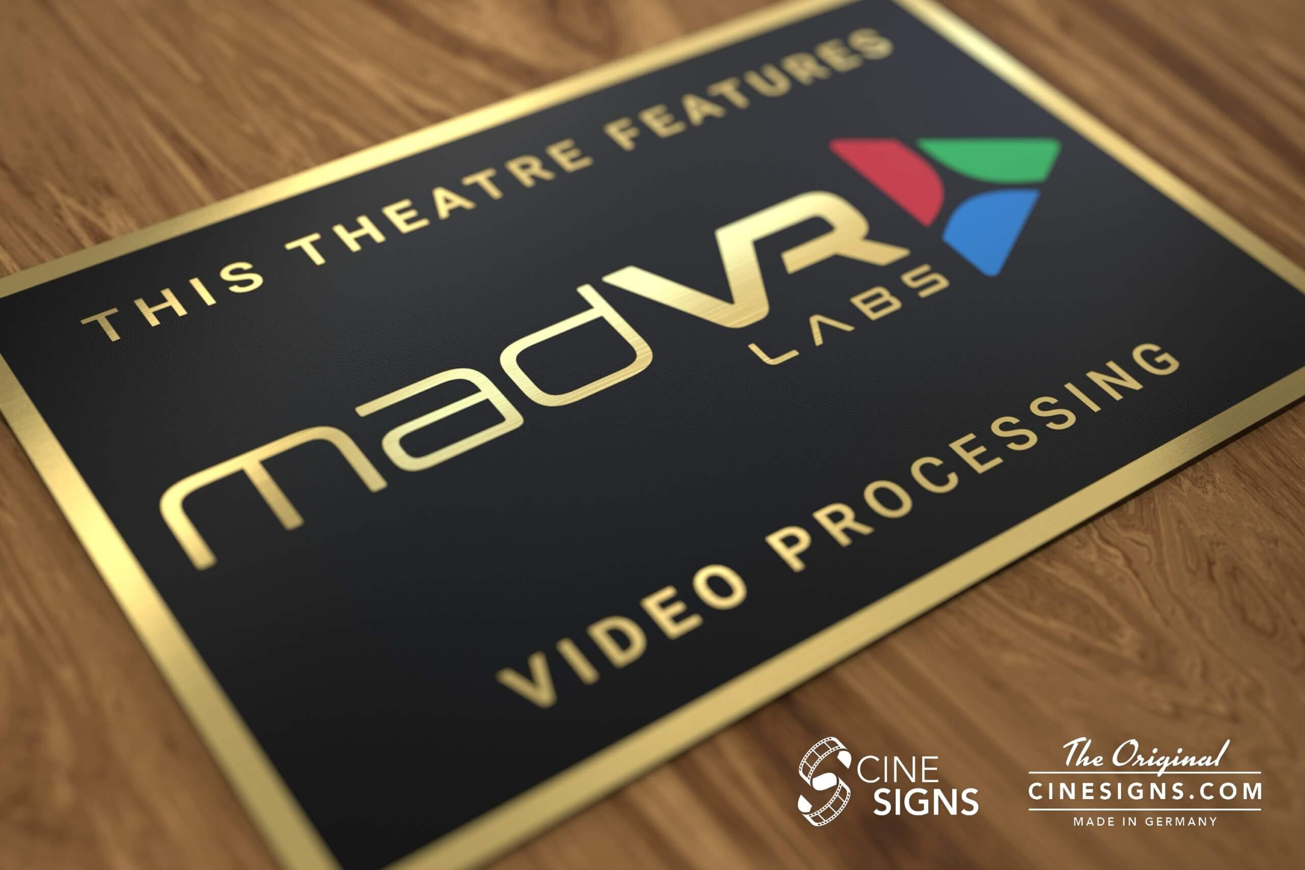 Mad VR Sign by CineSigns — angled view from the right
