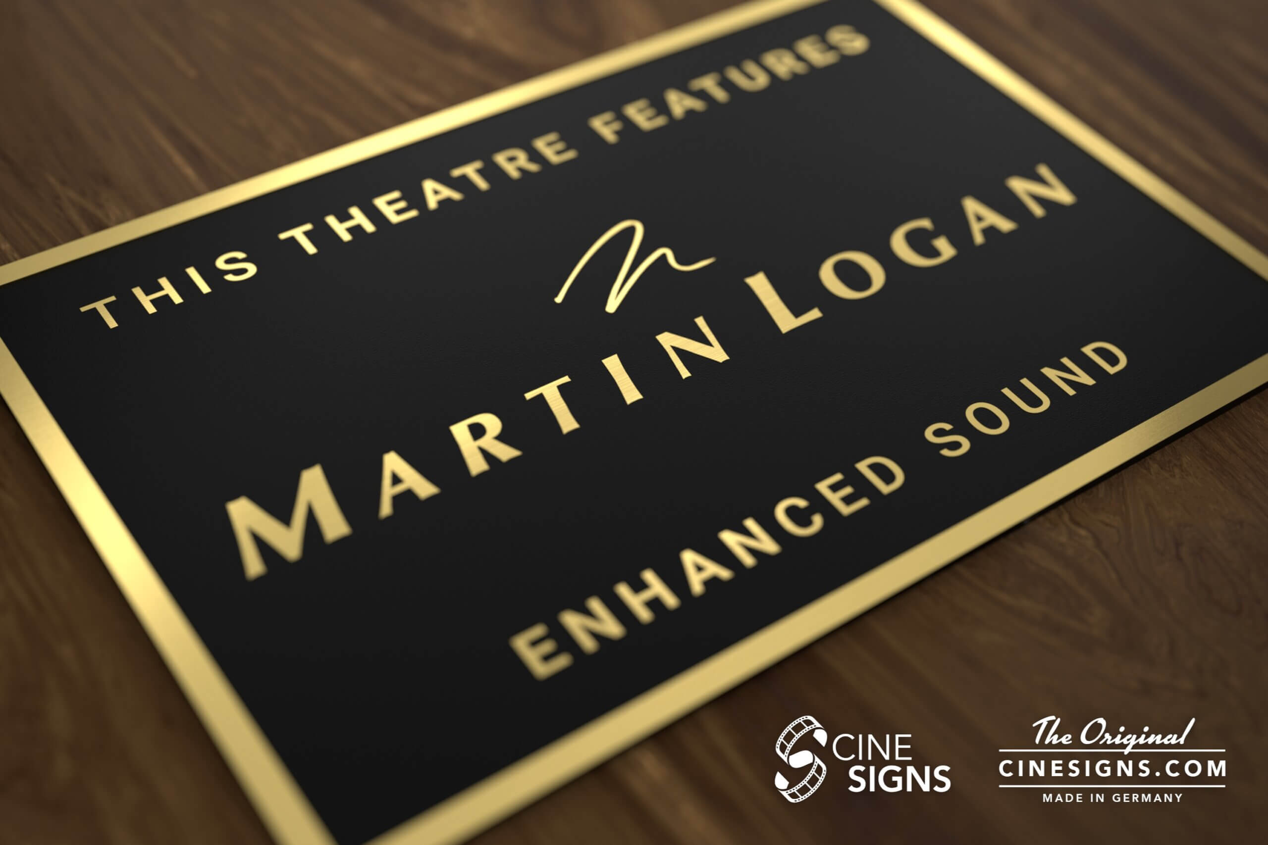 Martin Logan Sign by CineSigns — angled view from the left