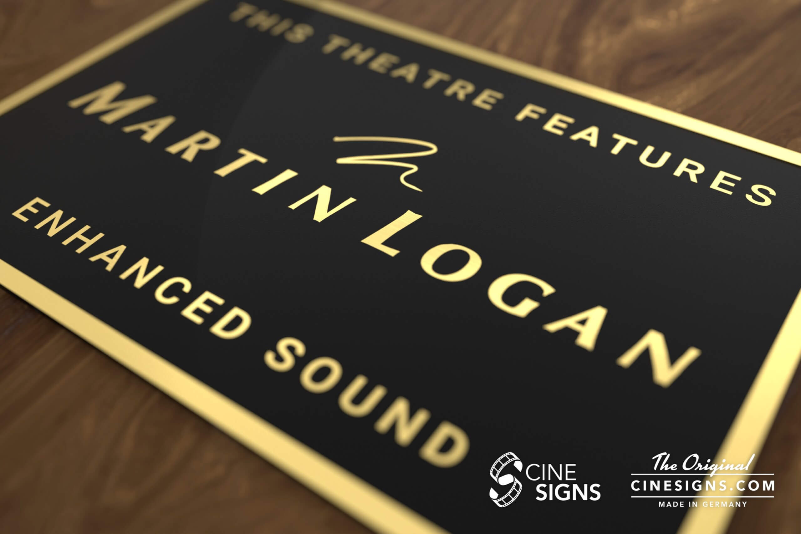 Martin Logan Sign by CineSigns — angled view from the right