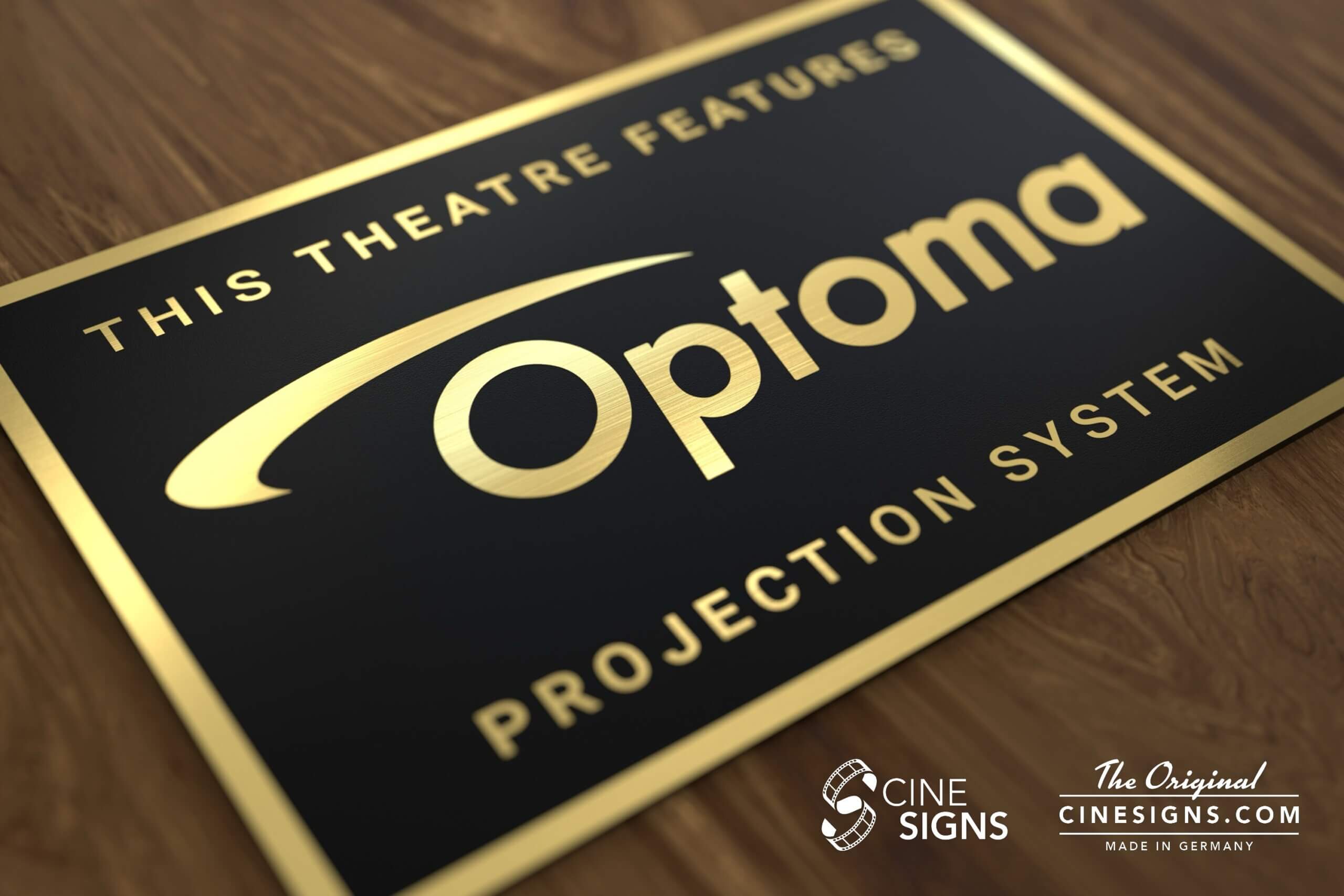 Optoma Sign by CineSigns — angled view from the left