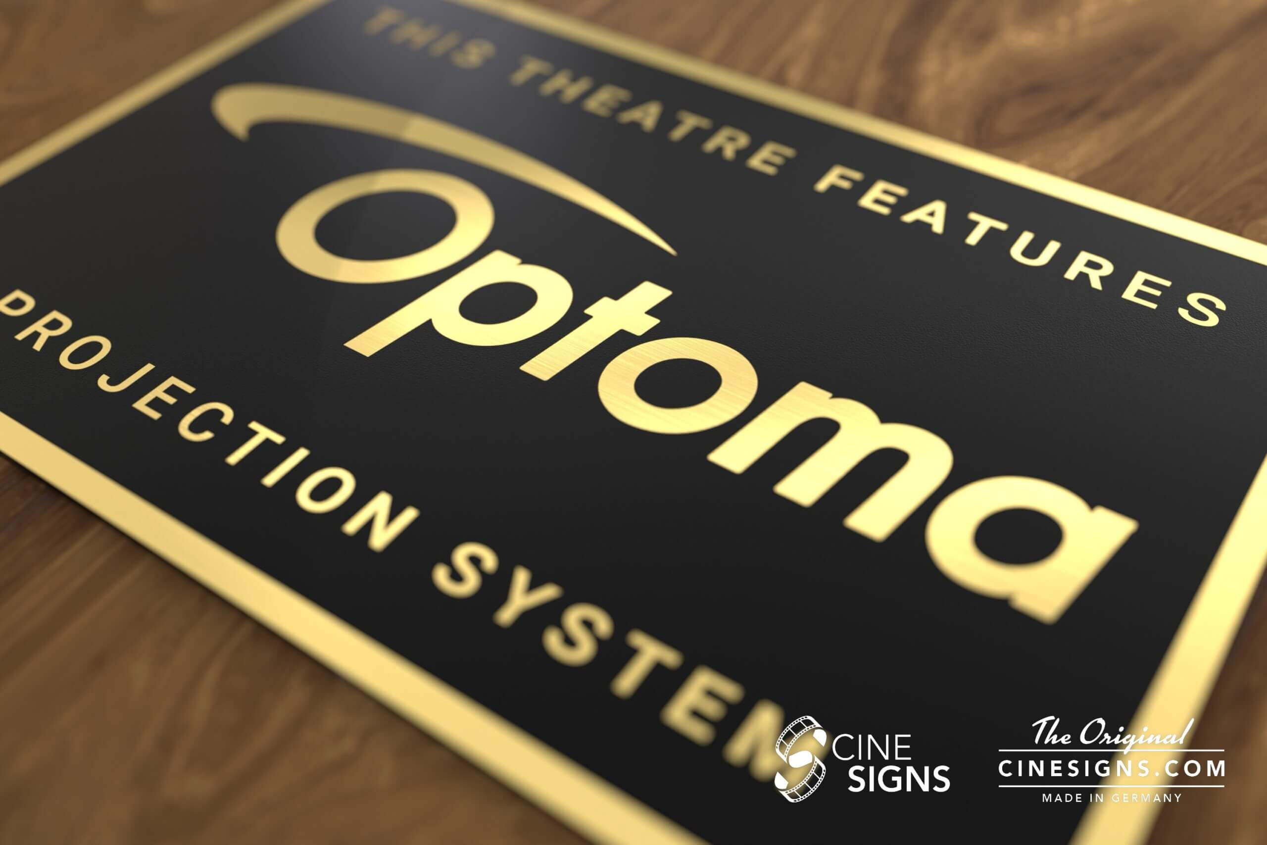 Optoma Sign by CineSigns — angled view from the right