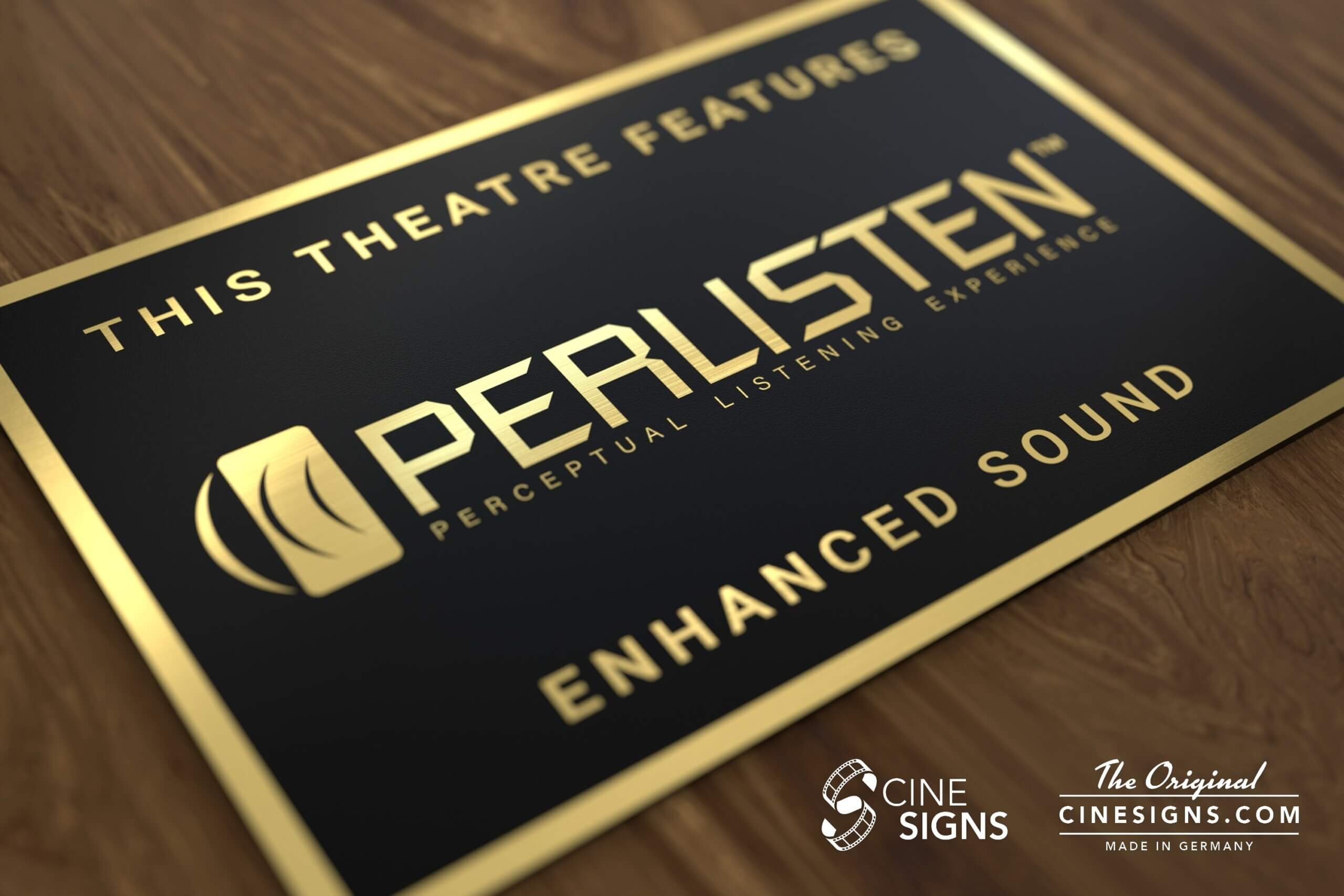 Perlisten Sign by CineSigns — angled view from the right
