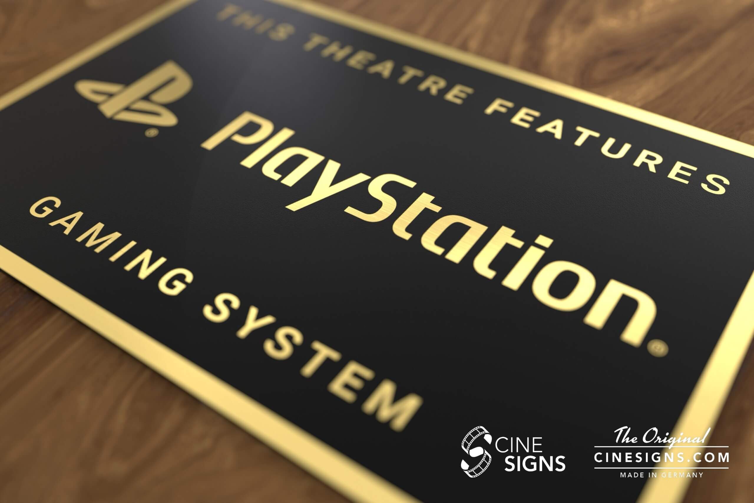 Playstation Sign by CineSigns — angled view from the left