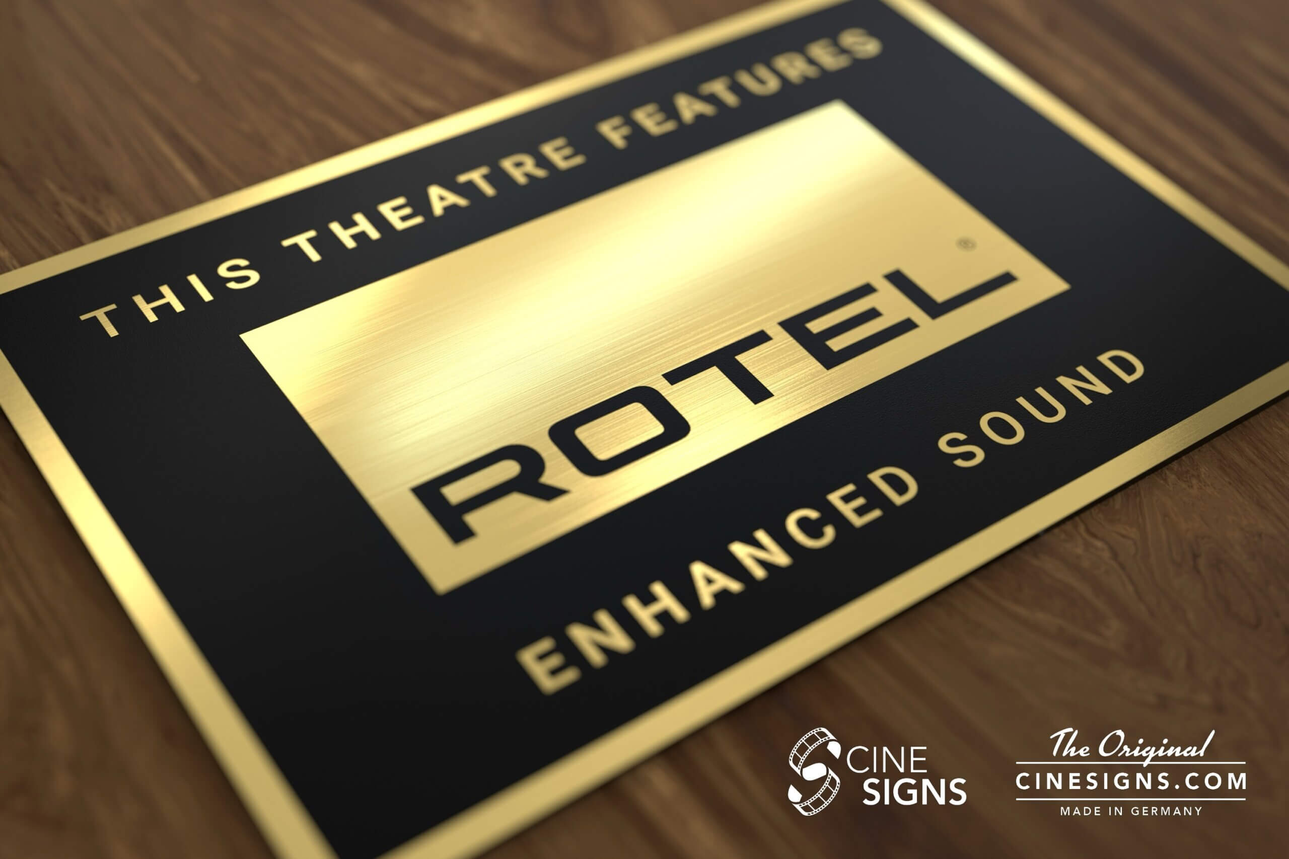 Rotel Sign by CineSigns — angled view from the left