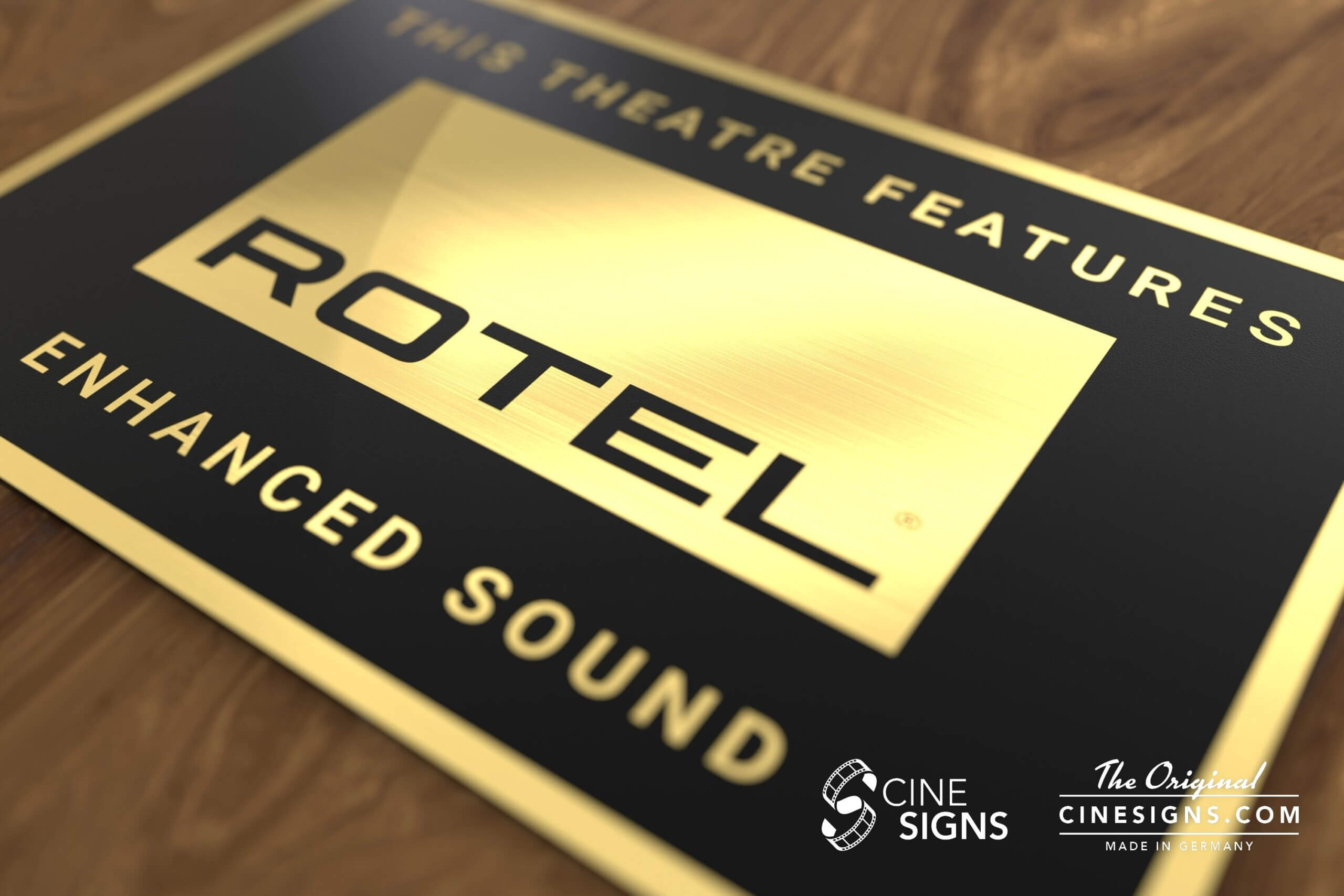 Rotel Sign by CineSigns — angled view from the right
