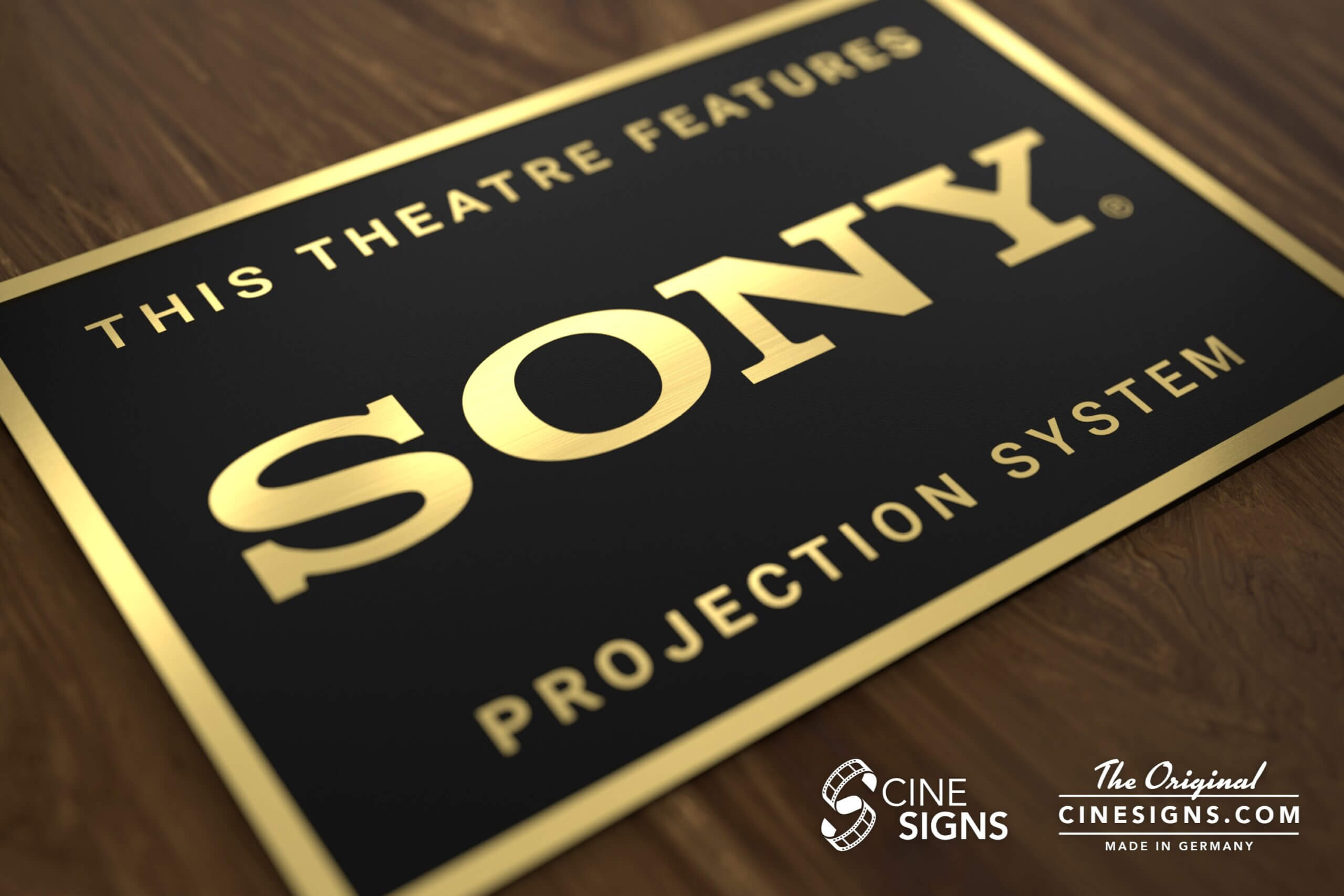 Sony Projection Sign by CineSigns — angled view from the left