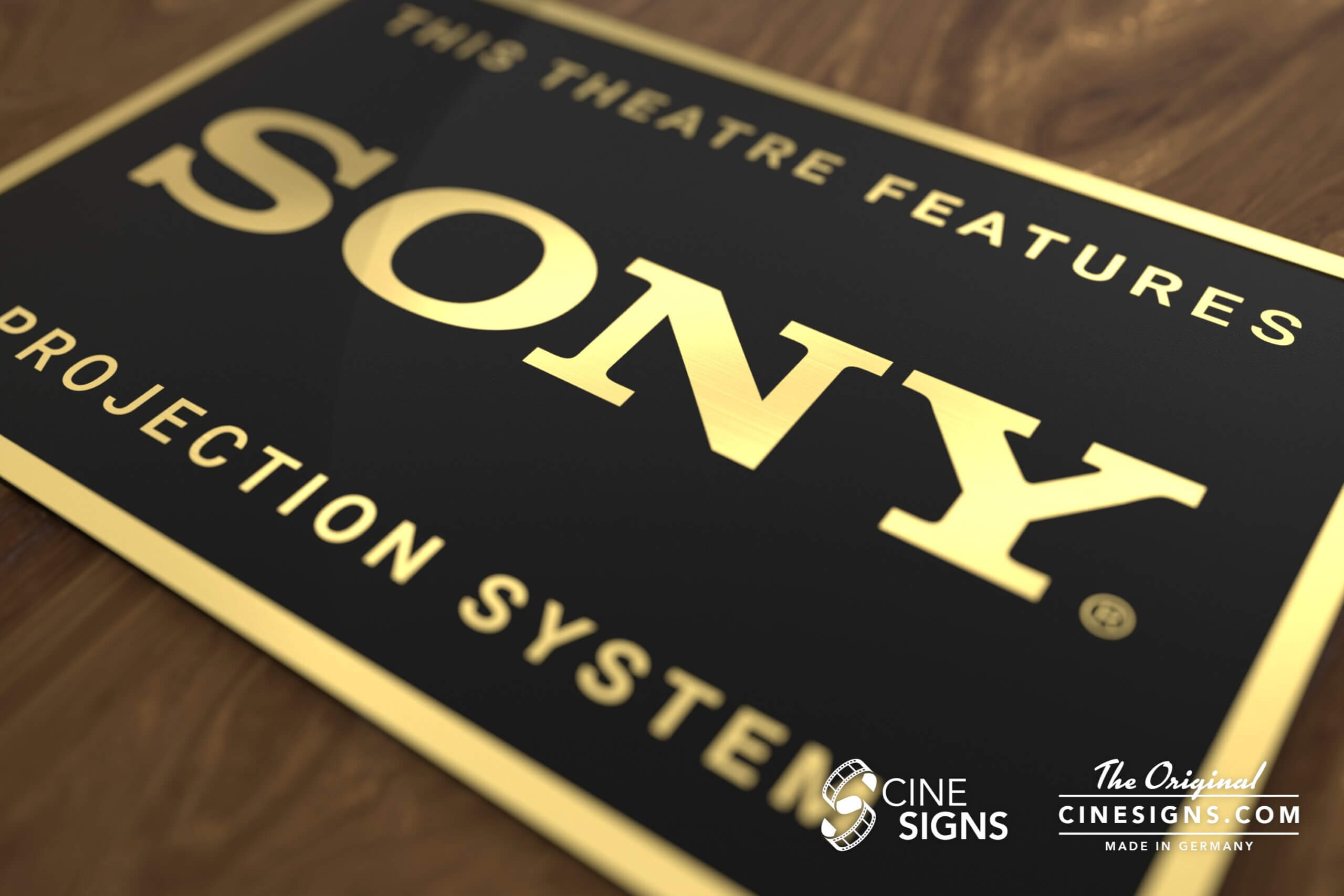 Sony Projection Sign by CineSigns — angled view from the right