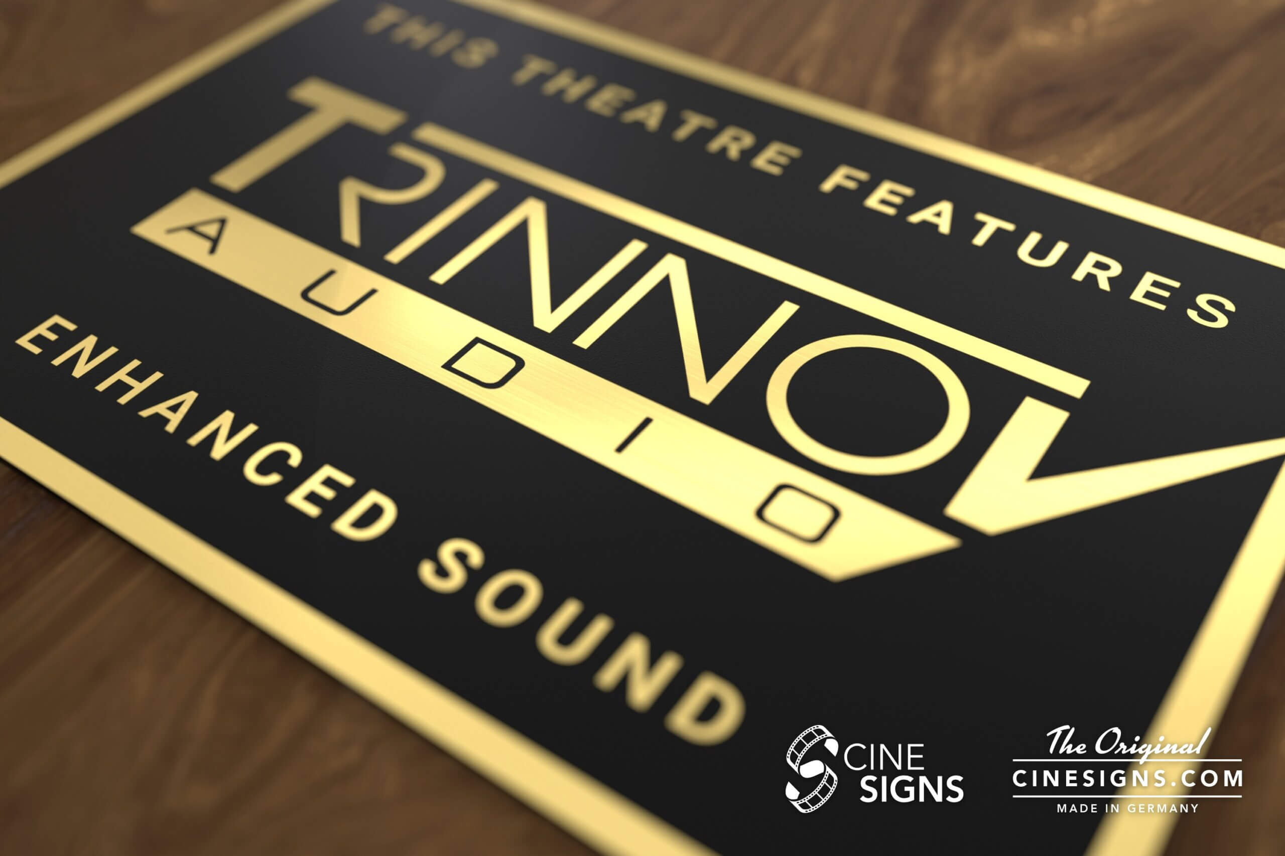 Trinnov Sign by CineSigns — angled view from the right